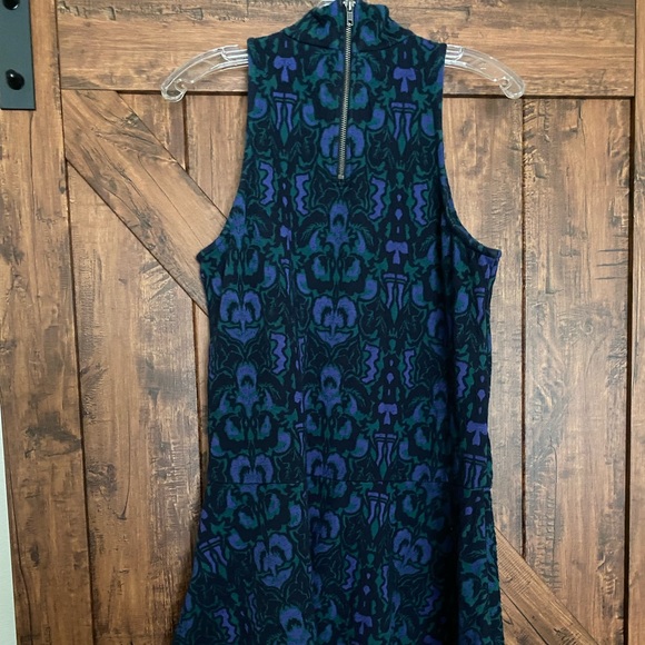 FP textured blue/black/green drop waist dress - Picture 5 of 6